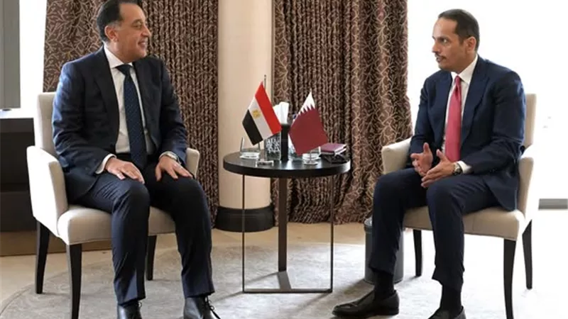مدبولي يستقبل رئيس مجلس الوزراء وزير خارجية قطر