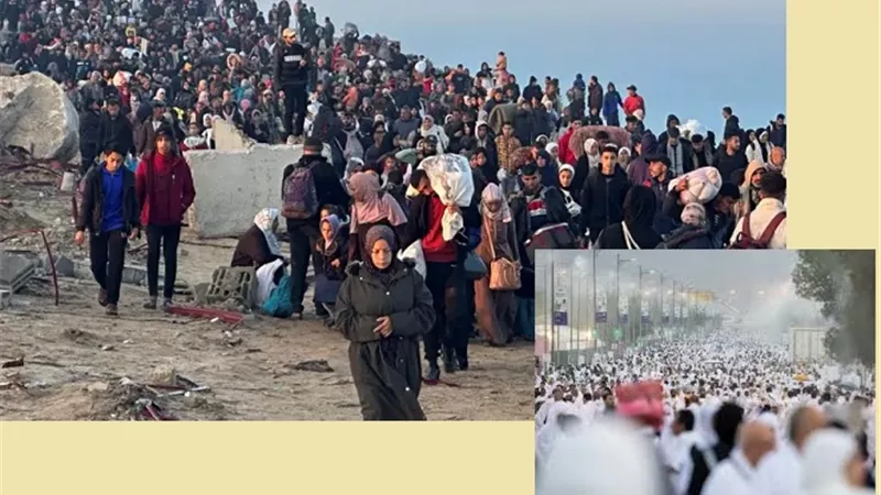 سيل الجموع الى شمال غزة صورة مُصغرة لمشهد الحجيج ولكن للارض