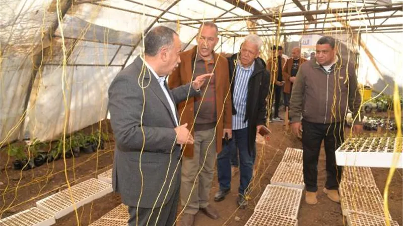 محافظ أسيوط يشهد زراعة الشتلات بألواح الفوم في الصوبات الزراعية