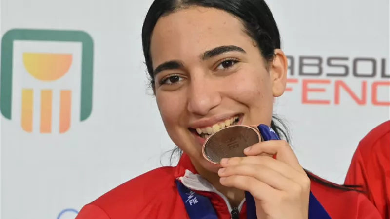 اول تعليق من فرح محفوظ بعد برونزية كأس العالم لسيف المبارزة