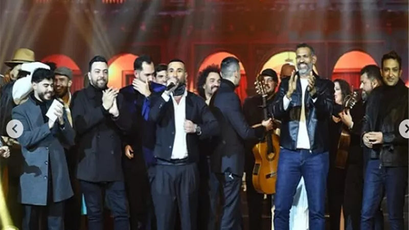 الملحن مدين يحتفل مع أحمد سعد بإطلاق ألبوم 