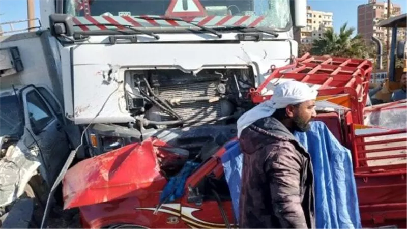 أسماء ضحايا حادث تصادم نقل تريلا وربع نقل بسمالوط