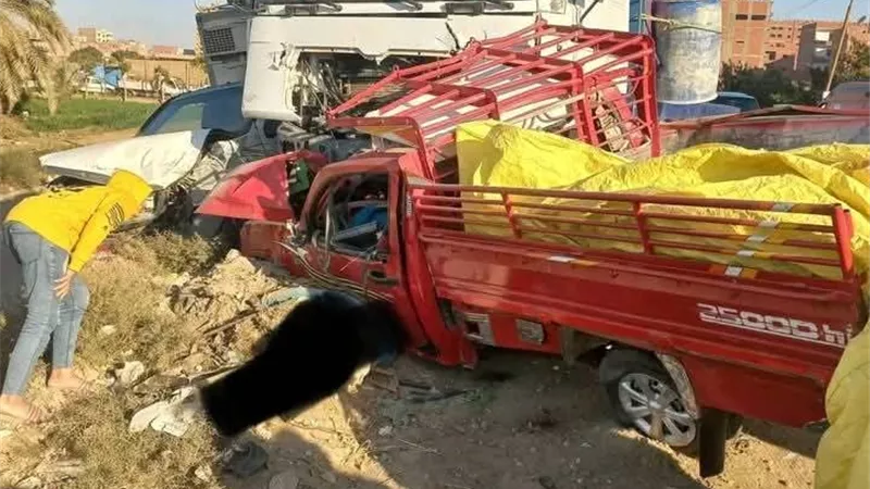 النقل دهست سيارتين ربع نقل في المنيا