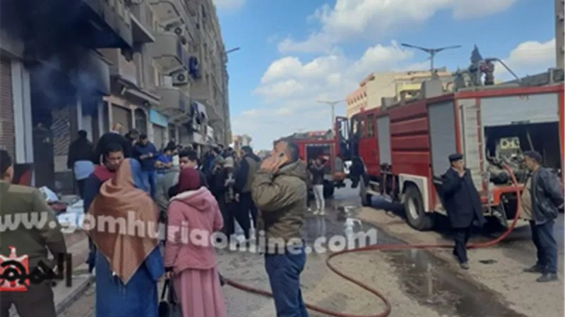 شاهد .. حريق محل بويات أمام مستشفي قويسنا محافظة المنوفية