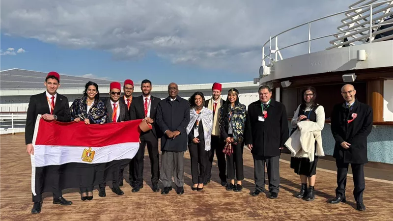 الوفد المصري المشارك بسفينة شباب العالم يصل لــ اليابان