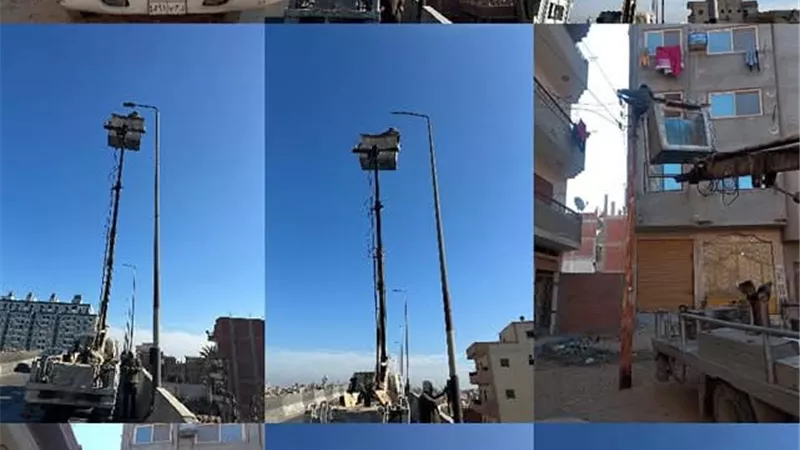 رئيس مدينة الزقازيق يتابع أعمال تطوير منظومةالإنارة
