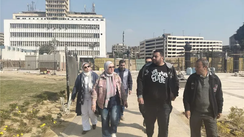 رئيس جهاز مثلث ماسبيرو تتفقد أعمال رفع كفاءة حديقة الأزبكية