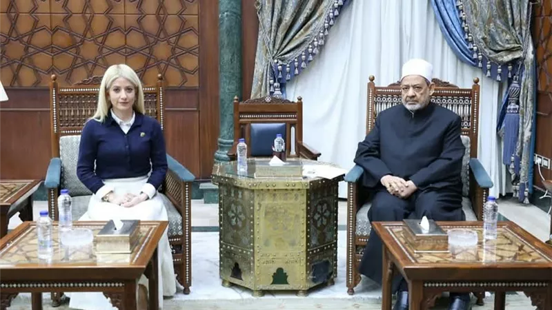 شيخ الأزهر يستقبل رئيسة مجلس النواب بقبرص لتعزيز التعاون المشترك