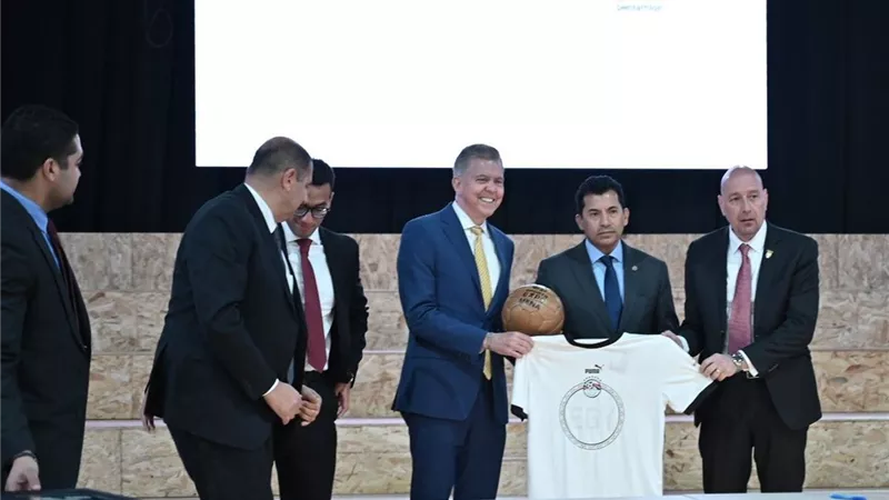 وزير الشباب يشهد المؤتمر الصحفي لبطولة كأس العالم للخماسي