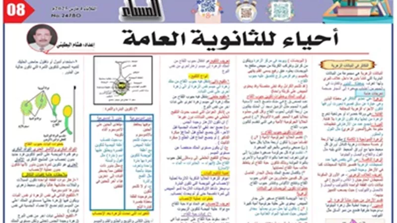 التكاثر في النباتات الزهرية..مراجعة في الأحياء للثانوية العامة 2025