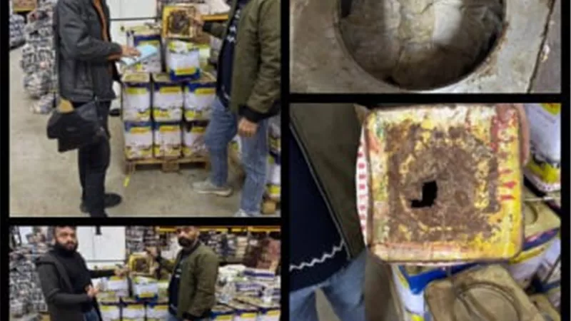 ضبط ١٦٢٠ ك جبن غير صالح و١٤ كرتونة خل فاسدة بهايبر في العبور