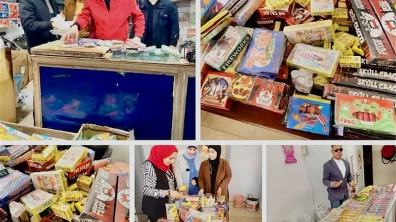 الحملات الامنية مستمرةللقضاء علي ظاهرة الشماريخ والصواريخ النارية