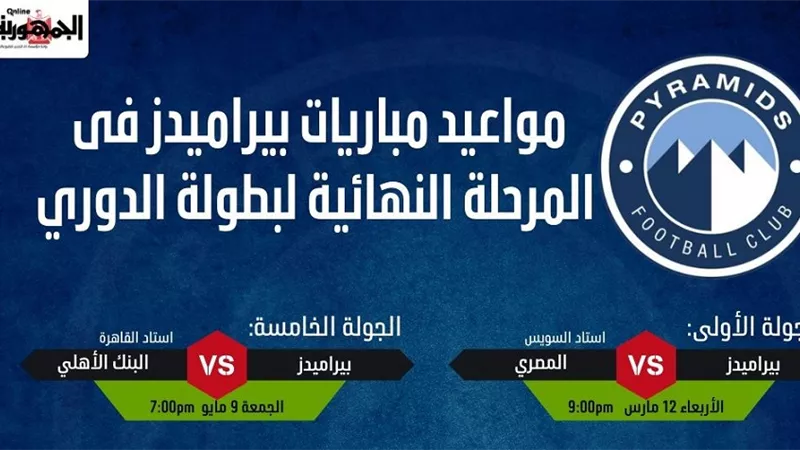 مواعيد مباريات بيراميدز فى المرحلة النهائية للدوري.. إنفوجراف