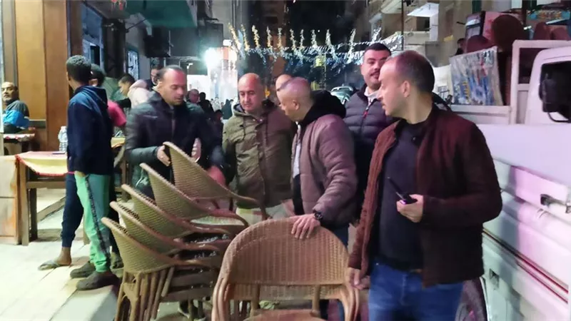 ازالة اشغالات الكافيهات حول سورنادى الاوليمبى بالاسكندرية