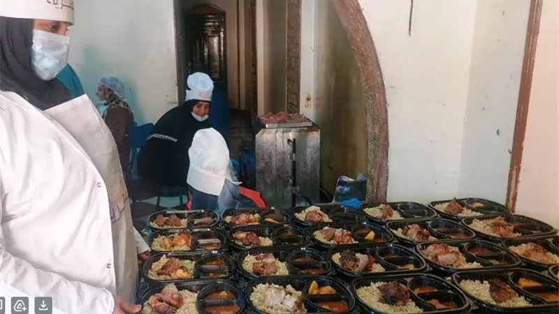 فرع المجلس القومى للمرأة يوزع 500 وجبة غذائية بقرى مركز كوم أمبو