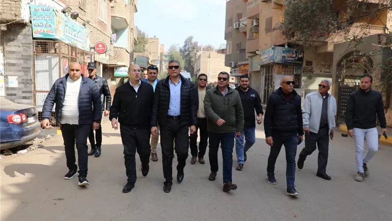 محافظ الجيزة : رصف و تطوير طريق جسر الصليبة بشبرامنت
