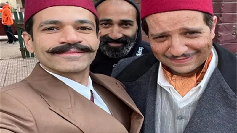 صدقي صخر برفقة أحمد أمين من كواليس مسلسل النص