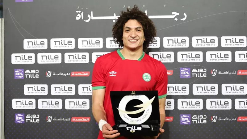 أحمد عاطف رجل مباراة مودرن سبورت وسموحة