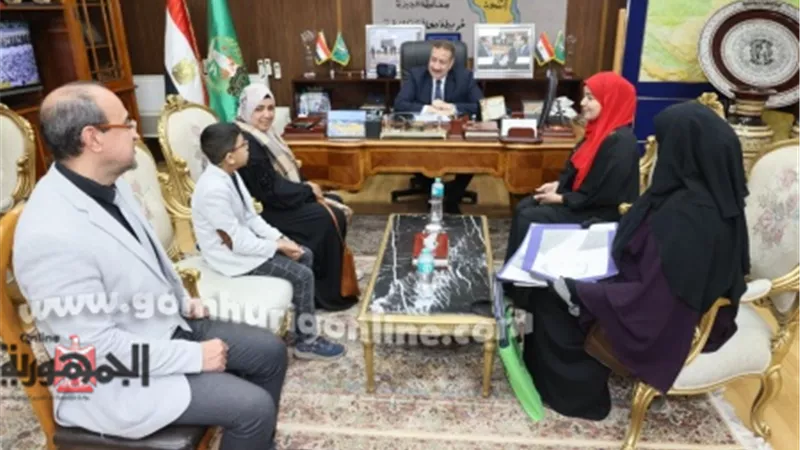 محافظ المنوفية يلبي رغبة طالب مريض سرطان ويقدم الدعم لذوي الهمم