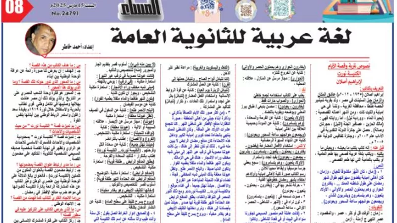أوقى مراجعة في النحو لغة عربية للثانوية العامة 2025