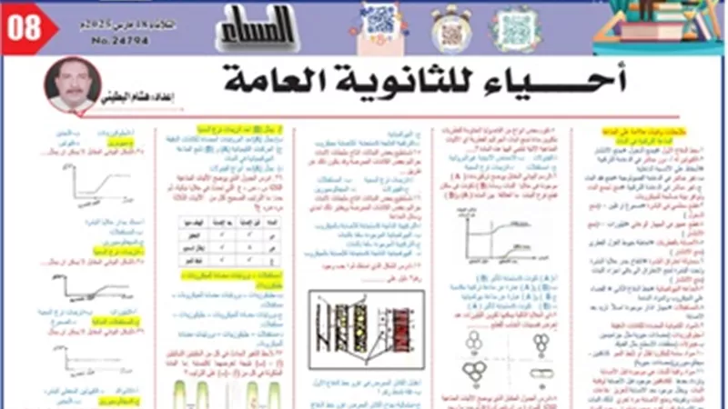 مراجعة هامة في الأحياء لطلاب الثانوية العامة 2025