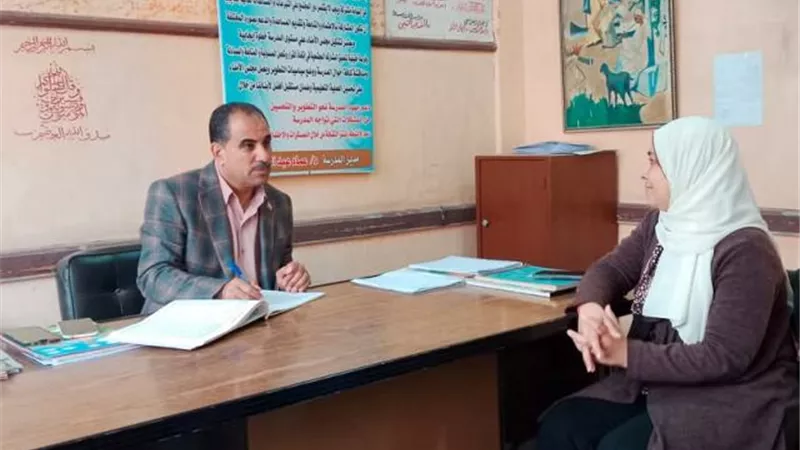 مدير تعليم الخانكة يتابع مجمع مدارس مصر الحديثة