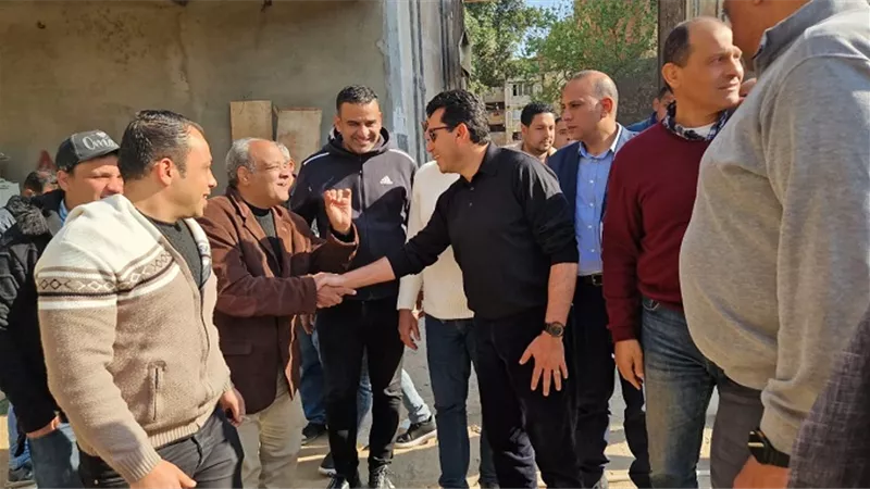 وزير الرياضة يتفقد أعمال التطوير بمركز شباب الشرابية