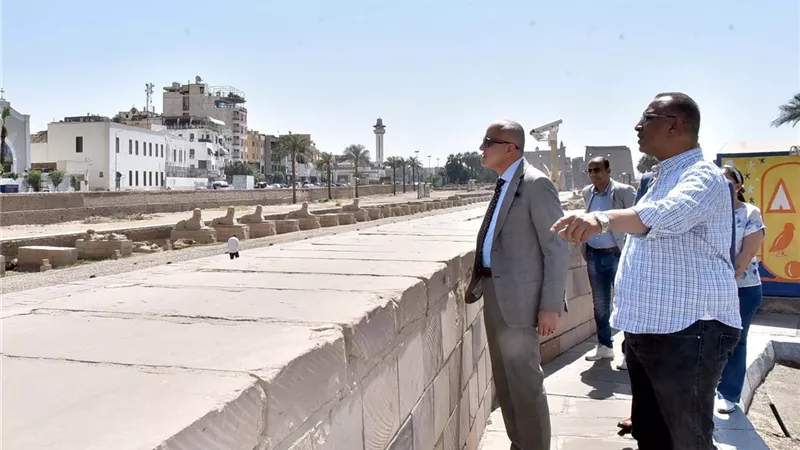 محافظ الأقصر يتابع تنفيذ حملة نظافة مسار طريق الكباش