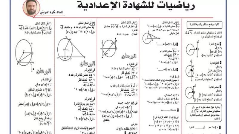 أقوى مراجعة في الهندسة رياضيات ثالثة إعدادي 2025
