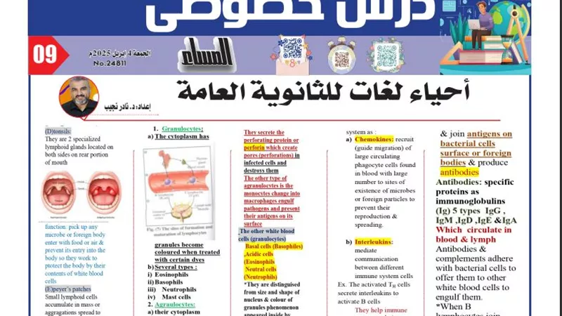 مراجعة ليلة امتحان احياء لغات لـ الثانوية العامة 2025