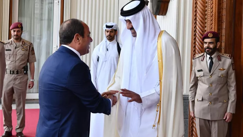 أمير قطر :زيارة الرئيس السيسي تمثل تتويجا للزخم المتنامي فى العلاقات بين البلدين