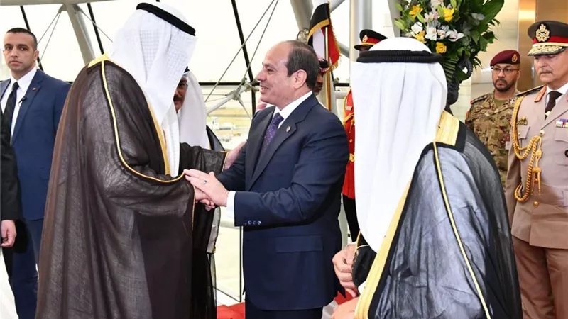 الرئيس السيسي وولي عهد الكويت يشددان على رفضهما لتهجير الفلسطينيين