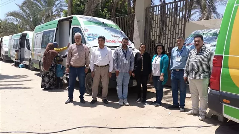 تقديم الخدمات الطبية لـ 618 مواطن خلال قافلة بنقطة نجم بمطاي