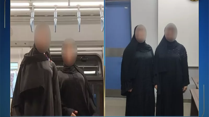 ضبط فتاتين رقصتا داخل عربة المترو