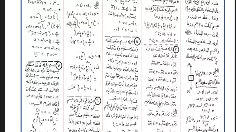 مراجعة لأهم مسائل الديناميكا للثانوية العامة