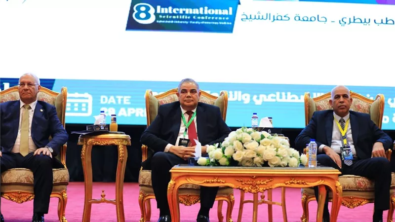 رئيس جامعة كفر الشيخ يفتتح المؤتمر العلمي الدولي الثامن طب بيطري