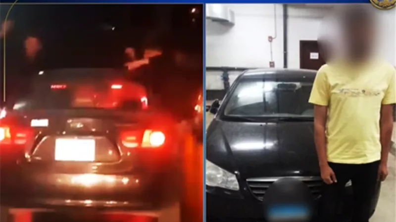 ضبط قائد سيارة لسيره برعونه فى القاهرة