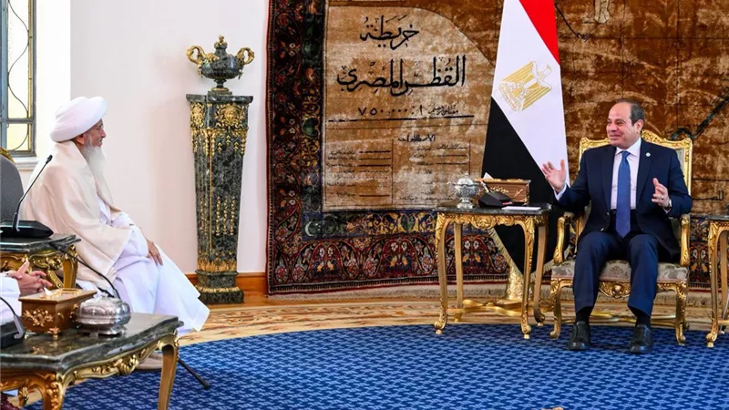 المتحدث الرئاسي ينشر فيديو استقبال الرئيس السيسي لسلطان طائفة البهرة بالهند