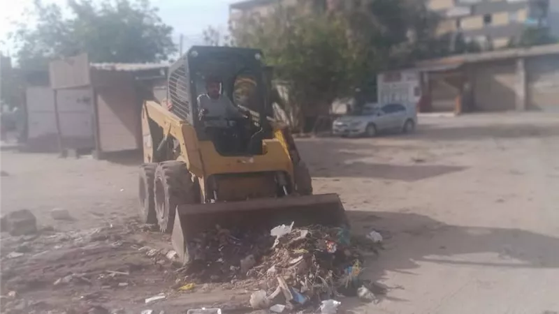 متابعة سير العمل بمنظومة النظافة بمدينة بلطيم