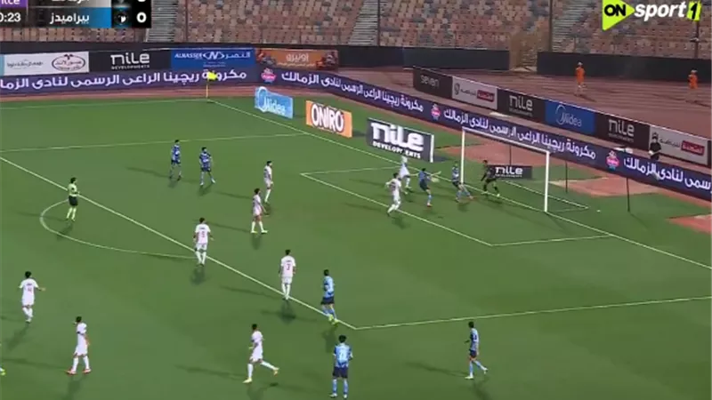 شاهد.. ابراهيم عادل يخطف هدف التقدم لبراميدز أمام الزمالك بعد خطأ عواد