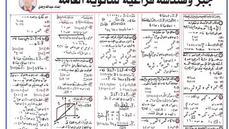أقوى مراجعة في الجبر والهندسة الفراغية للثانوية العامة 2025