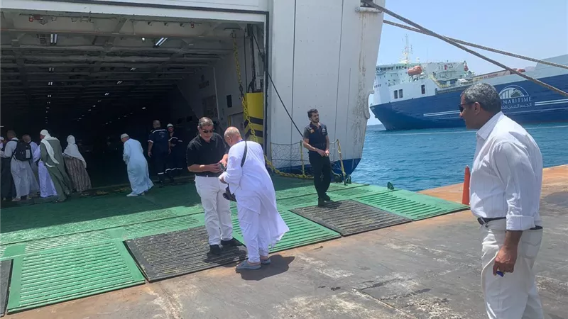انطلاق ثالث أفواج الحج البري شمل 550 حجا من ميناء نويبع البحري