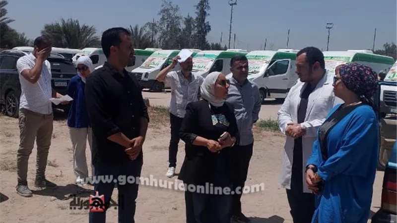 570 مواطنًا يستفيدون من قافلة حياة كريمة الطبية بقرية النصر