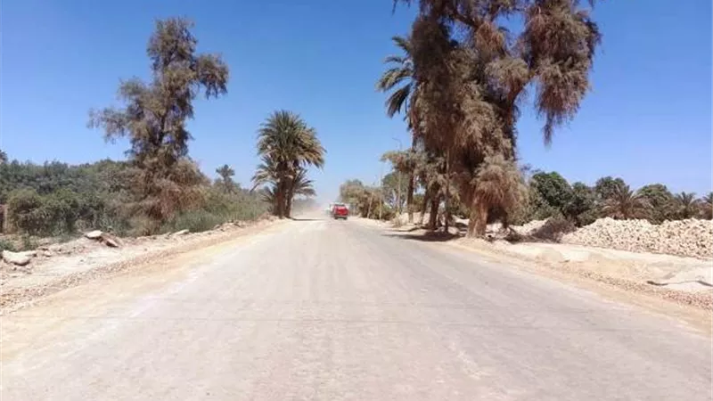 محافظ أسوان يتابع مشروع رصف طريق إدفو - مرسى علم