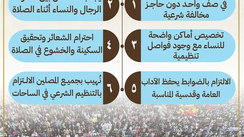 تنبيه هام من الأوقاف للمصلين بشأن ترتيب الصفوف فى صلاة العيد