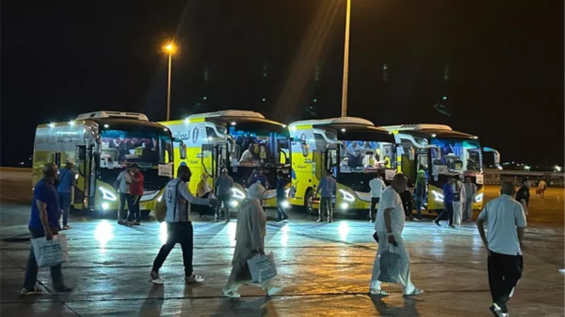 عودة أول أفواج الحجاج البري عبر ميناء نويبع بإجمالي 295 حاجًا