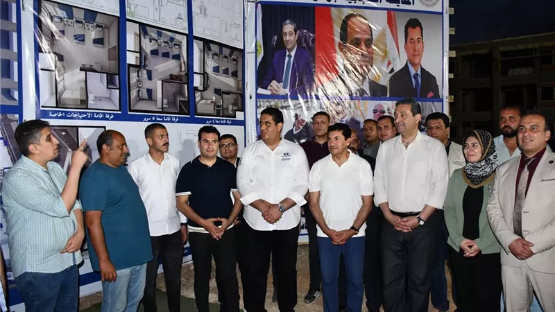 وزير الرياضة يتفقد أعمال تطوير المدينة الشبابية برأس البر