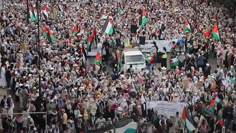 عشرات الآلاف يتظاهرون في بروكسل تضامنا مع فلسطين
