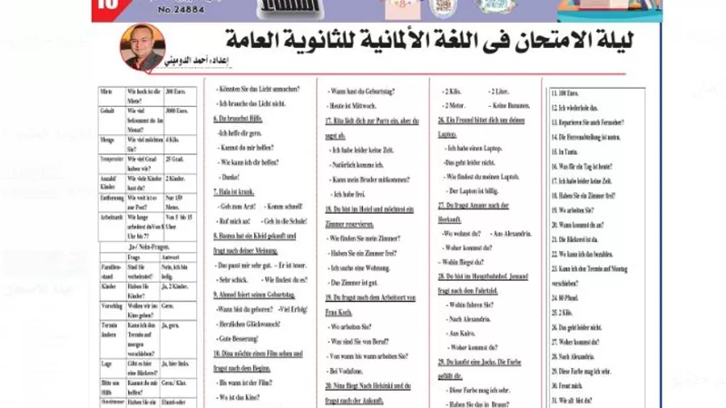 أقوى مراجعة في الألماني للثانوية العامة 2025