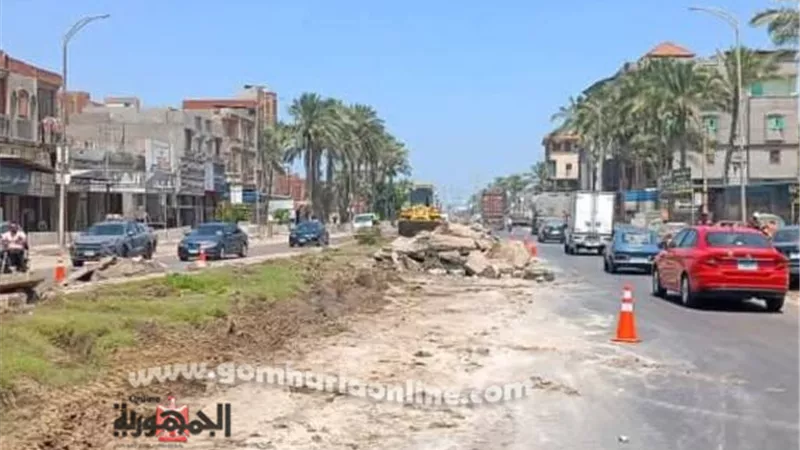 بدء تطوير وتوسعة طريق دمياط الجديدة